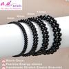 AD Beads Handmade Gemstone Stretch Elastic Bracelet Crystal Healing Reiki Nature's Beauty and Spiritual Essence Unisex (6mm, Black Onyx) view 2