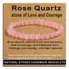 AD Beads Handmade Gemstone Stretch Elastic Bracelet Crystal Healing Reiki Nature's Beauty and Spiritual Essence Unisex (6mm, Rose Quartz) view 1