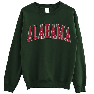 Alabama Crewneck Sweatshirt - Bama Sweatshirt, Vintage Alabama State Sweater 2XL Forest