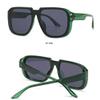 RUOVEXIE Retro Square One Piece Sunglasses Men Mirror Shades UV400 Flat Top Men Fashion Sun Glasses,Grey orange mirror,One size view 2