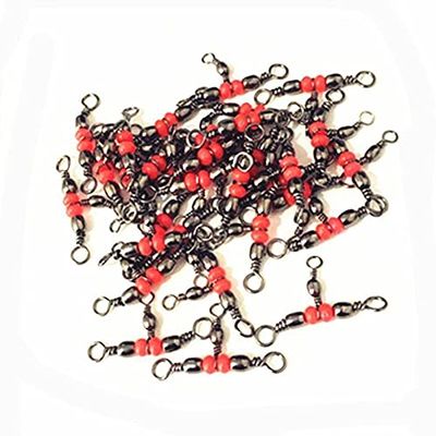 10/20/50pcs/ Fishing Rolling Brass Barrel Triple Swivels Bearing Connector Solid Ring Relieve The Impact Force Fishing Acces (Size : 10pcs)