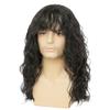 Amnenl Mens Black Long Curly Wig with Bangs Synthetic 70s 80s Rocker Punk Wig Halloween Cosplay Hair Wig for Male Guys view 2