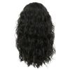 Amnenl Mens Black Long Curly Wig with Bangs Synthetic 70s 80s Rocker Punk Wig Halloween Cosplay Hair Wig for Male Guys view 4
