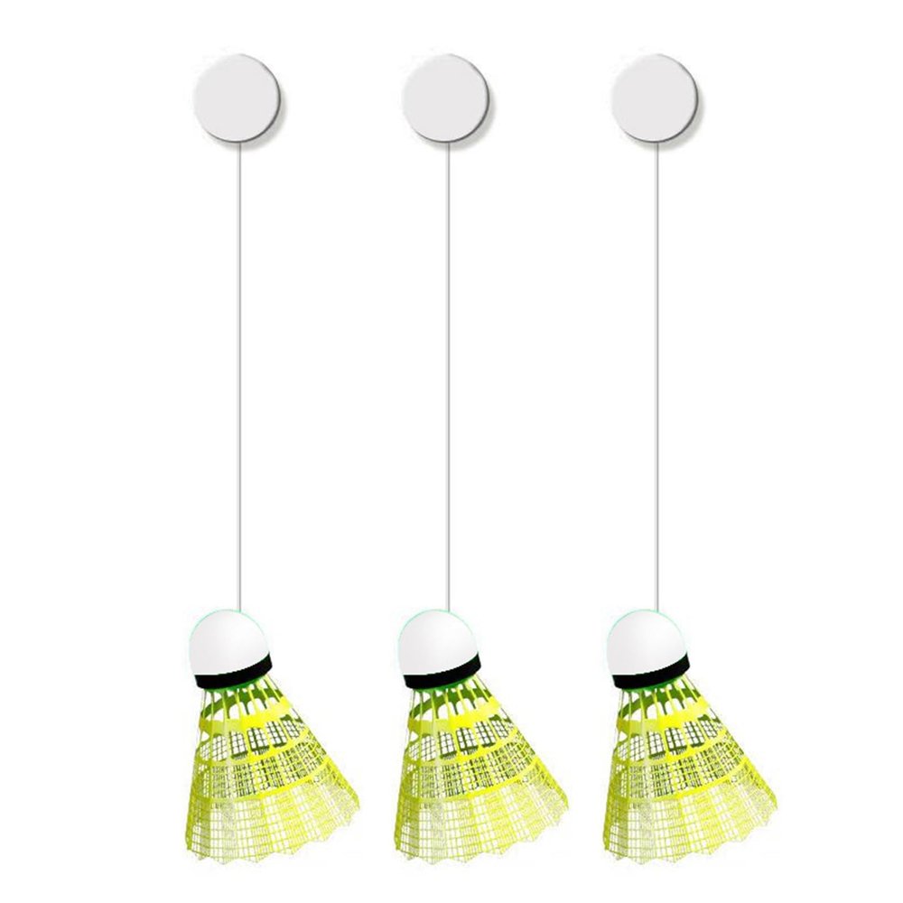 Hisocute Badminton Training Telescopic Elastic Rod Trainer Self Study Rebounds Power Base Practicing Set for Badminton Self Study Shuttlecock Rebounds, three sets