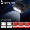 MOUDOAUER Rechargeable LED Headlamps with 3 Bright Modes Torch Work Light Bar Head Band Lamp for Outdoor Running, Camping Hiking view 2