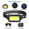 MOUDOAUER Rechargeable LED Headlamps with 3 Bright Modes Torch Work Light Bar Head Band Lamp for Outdoor Running, Camping Hiking view 3