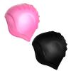 2 Pack Silicone Swim Cap with 3D Ear Protection, Waterproof Swimming Cap Bathing Cap Non-Slip Swim Hats for Men Women Adults Youths Kids for Long or Short Hair view 3