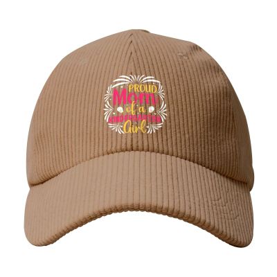 BIRYHG Proud Mom of A Kindergarten Girl Corduroy Baseball Caps for Women Men Adjustable Dad Hat Khaki