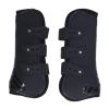 2Pcs XL Black Front Horse Leg Boots Variable, Protective PU & Neoprene Gear for Enhanced Tendon Support in Equestrian Sports for Racing & Showjumping (black front legs 2400ml)