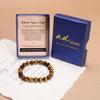 AD Beads Handmade Gemstone Stretch Elastic Bracelet Crystal Healing Reiki Nature's Beauty and Spiritual Essence Unisex (12mm, Yellow Tiger's Eye) view 3