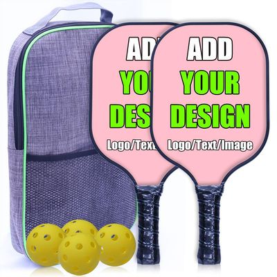 Custom Pickle Ball Paddles Set, Personalized Rackets with Your Own Photo Logo Name, Perfect First Paddles Gifts for Beginners, Pink