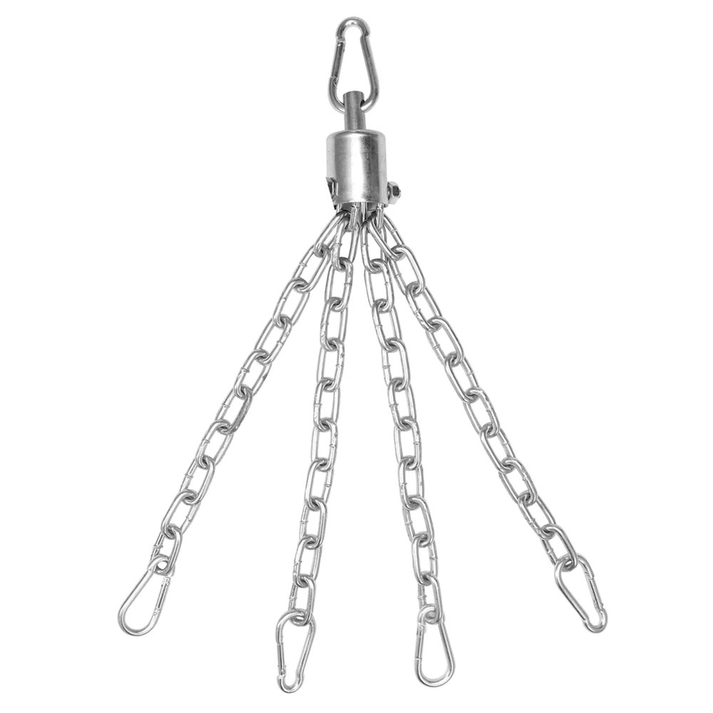 Wuyangcun 220lb Heavy Bag Hanger Chain with Swivel - 18-Inch Long, Silver - Ideal for Boxing, Muay Thai, Kickboxing Punching Bags