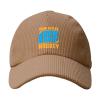 BIRYHG Born to Play Ice Hockey Corduroy Baseball Caps for Women Men Adjustable Dad Hat Khaki view 1