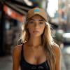 BIRYHG Born to Play Ice Hockey Corduroy Baseball Caps for Women Men Adjustable Dad Hat Khaki view 3
