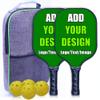 Custom Pickleballs Paddles Set, Personalized Pickleball Racquet with Your Photo Name Logo, Set Include 2 Pickleballs Paddles 4 Balls and 1 Portable Carry Bag, Green view 1