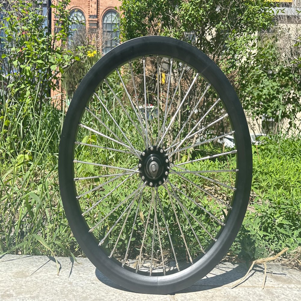 AUTES 20 inch Front Bicycle Wheel Double Wall Aluminum 20" Rim, Disc Brake, 520g Heavy Duty Wheel 10G 36 Spokes for MTB/Road/Cruiser Bikes (Rim Size 16.5")