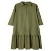 Akivide Women's Light Mint Green Linen-Blend Long Sleeve Button-Down Maxi Dress, Collared Shirt Dress with Ruffled Hem, Fresh Casual Summer Dresses view 4