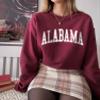 Alabama Crewneck Sweatshirt - Bama Sweatshirt, Vintage Alabama State Sweater S Sand view 3