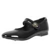 Linodes Economy Unisex-Child Easy Strap Tap Shoe for Girls and Boys Tap Mary Jane Flat-Black Patent-Flower-2M-Little Kid view 1
