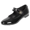 Linodes Economy Unisex-Child Easy Strap Tap Shoe for Girls and Boys Tap Mary Jane Flat-Black Patent-Flower-2M-Little Kid view 3
