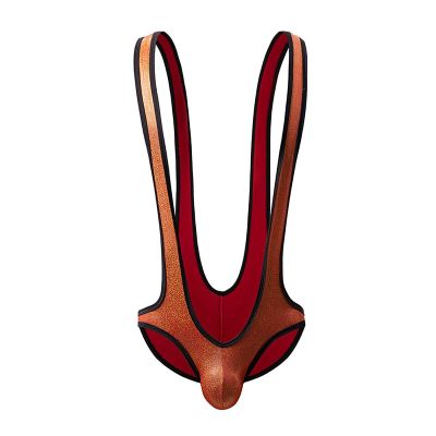 Men's Shapewear Leotard Sexy and Fun Jumpsuit Brief Underpants Jockstraps Wrestling Singlet Bodysuit Triangle Briefs Red