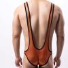 Men's Shapewear Leotard Sexy and Fun Jumpsuit Brief Underpants Jockstraps Wrestling Singlet Bodysuit Triangle Briefs Red view 4