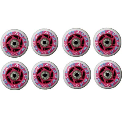 ZYANLING Inline Skate Wheels Outdoor/Indoor 64mm/68mm/70mm Inline Roller Skate Wheels 85A PU Wheels Replacement Set with ABEC-9 Bearings 8 Pack, Pink