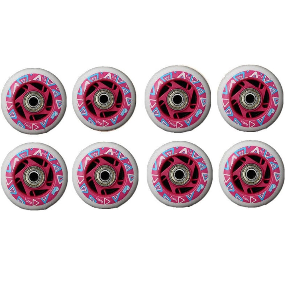 ZYANLING Inline Skate Wheels Outdoor/Indoor 64mm/68mm/70mm Inline Roller Skate Wheels 85A PU Wheels Replacement Set with ABEC-9 Bearings 8 Pack, Pink