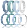 Egnaro Women's Stackable Silicone Rings, 2.5/5.5mm Wide 1.8/2mm Thick Bands view 1
