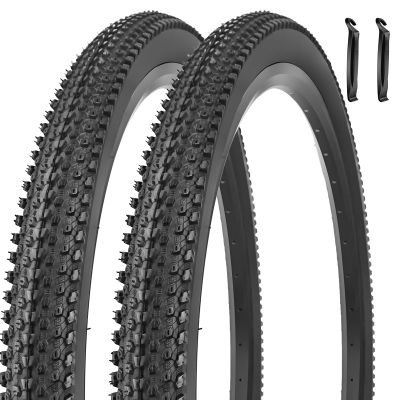 2 Pack 26"x2.125" Bike Tires Compatible with 26x1.75/1.95/2.0/2.125 for Mountain Urban Trail Road Park (26x2.125-2 Tires 2 levers)