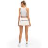Raroauf Womens Pleated Tennis Skirts with Shorts High Waisted Mini Skirt Golf Skort Athletic Skirts Workout Pickball Light Yellow Large view 3