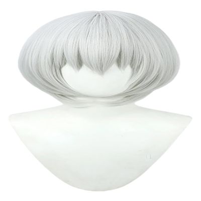 TEDPRBGE Game Cosplay Wig Silver White Hair Wigs Short Straight Wigs with Bang Halloween Party Wig (Silver White)