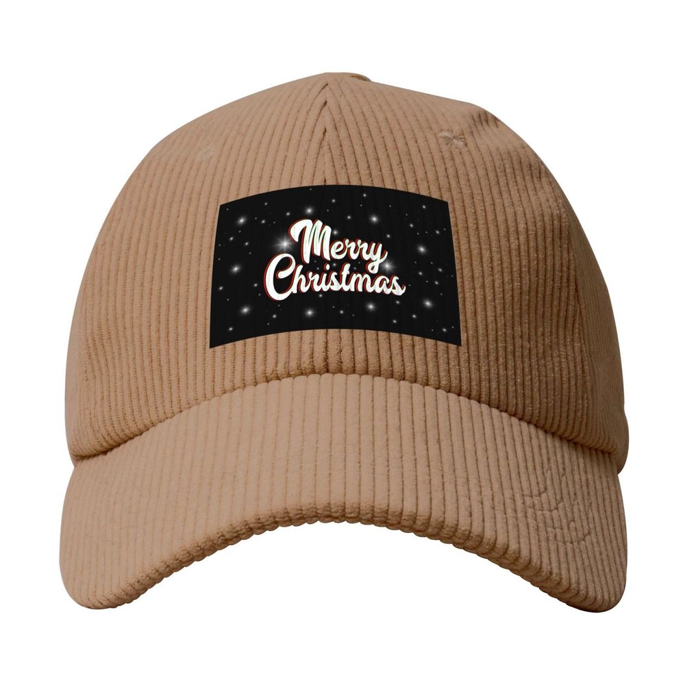 BIRYHG Merry Christmas Corduroy Baseball Caps for Women Men Adjustable Dad Hat Khaki