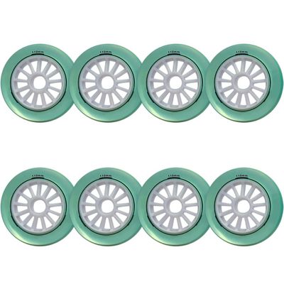 ZYANLING Inline Skate Wheels Outdoor/Indoor 90mm/100mm/110mm Inline Roller Skate Wheels Speed Wheel Inline Hockey Replacement Wheels 8 Pack, Green