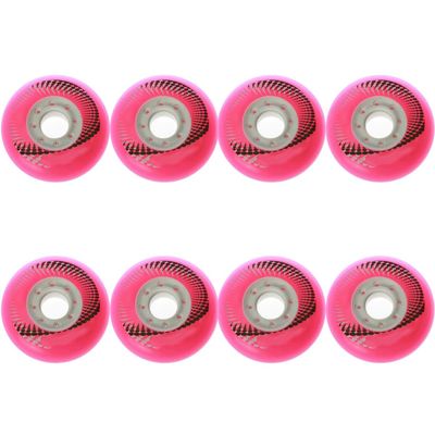 ZYANLING Inline Skate Wheels Outdoor/Indoor 72mm/76mm/80mm Inline Roller Skate Wheels 84A Inline Super Wear-Resistant Replacement Wheels Without Bearings 8 Pack, Pink