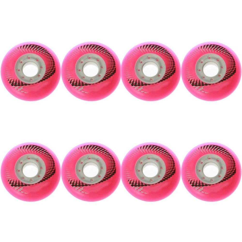 ZYANLING Inline Skate Wheels Outdoor/Indoor 72mm/76mm/80mm Inline Roller Skate Wheels 84A Inline Super Wear-Resistant Replacement Wheels Without Bearings 8 Pack, Pink