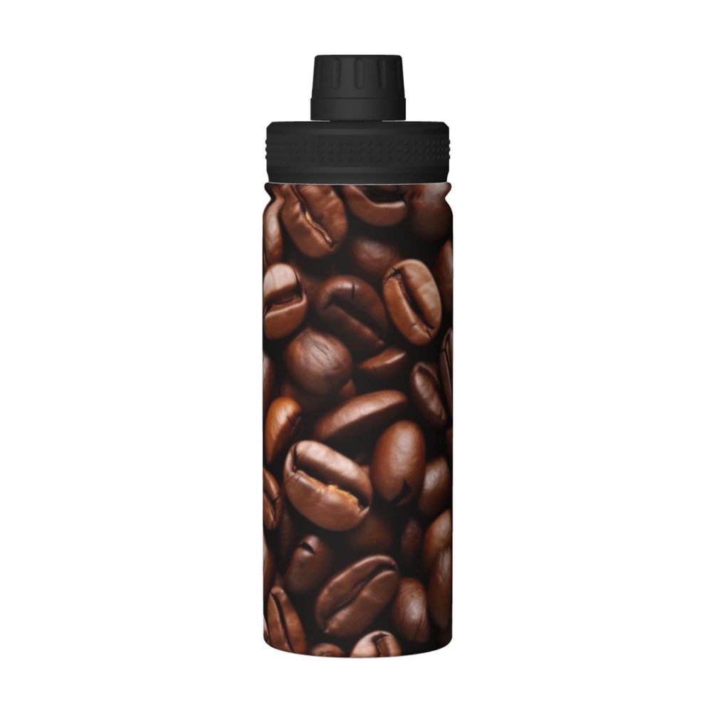 ZLYYXY Funny Roasted Coffee Beans Water Bottle 18oz Sports Insulated Kettle Drinking Cup Stainless Steel Kettle For Gym Running Hiking Outdoor