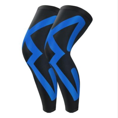 SUOGTS Sports Compression UV Long Leg Sleeves for Running Basketball Football Cycling and Other Sports for Men, Women, Youth (Black/Blue,Medium)