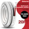 10/2 AWG Marine Wire Duplex Cable 20FT 10 Gauge 2 Conductor Oxygen-Free Tinned Copper Boat Red Black Electrical Wire with Fuse Holder,Lugs Terminal Connectors Kit for Automotive Outdoor Boat  view 2