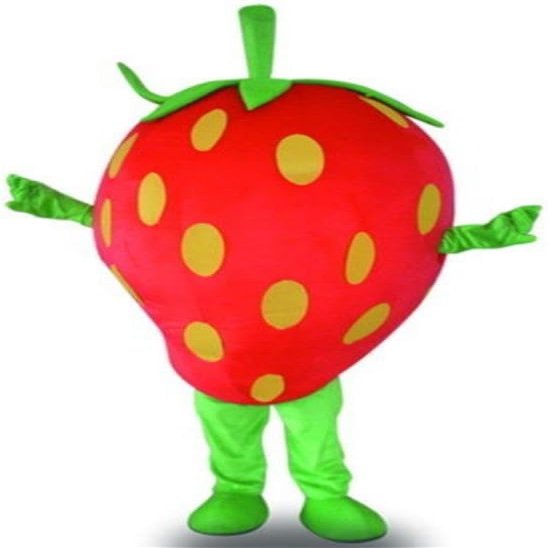 Lovely Strawberry Mascot Costume Adult Size for Men & Women with Built-in Fan Inside the Head