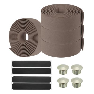 PATIKIL Bike Handlebar Tape, 4 Pack EVA Handle Grip Wraps Non-Slip Bicycle Bar Tape with Black End Plugs for Racing Bicycles Road Bicycle, Brown