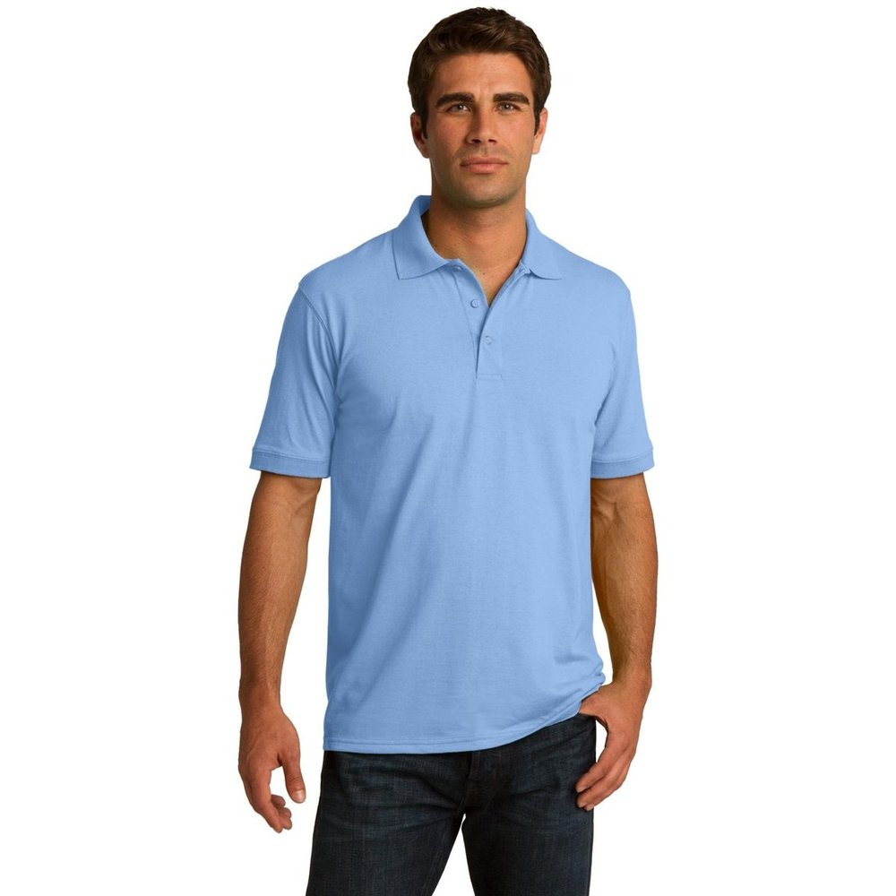 Clothe Co. Mens Short Sleeve Performance Cotton Blend Polo Shirt, Light Blue, 3XL
