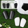 4pcs Miniature Soccer Shin Guards, 3.15x1.97in Extra Mini Football Shin Pads Small Lightweight Leg Protective Equipment for Adults Kids Athlete Sports Lover Protector (Black, White) view 3
