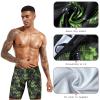 Men Swimsuits Jammer for Swimming,Swim Jammer Men Square Legs UPF50 +,Trunks with Drawstring(Black Green Shots L) view 4