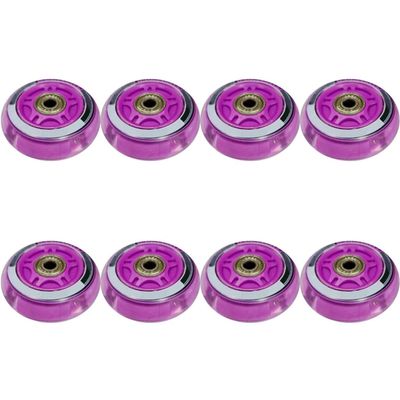 ZYANLING Inline Skate Wheels Outdoor/Indoor 64/70/72mm Inline Replacement Wheels Hardness 82A Inline Roller Skate Wheels with Bearings 8 Pack, Purple