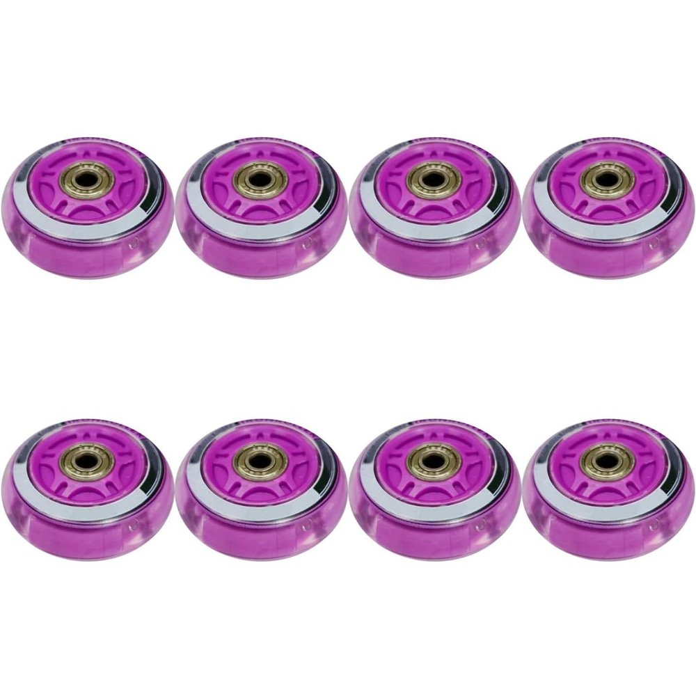 ZYANLING Inline Skate Wheels Outdoor/Indoor 64/70/72mm Inline Replacement Wheels Hardness 82A Inline Roller Skate Wheels with Bearings 8 Pack, Purple