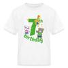 Spreadshirt Talking Tom & Friends 7th Birthday Kid's T-Shirt, XL, White view 1
