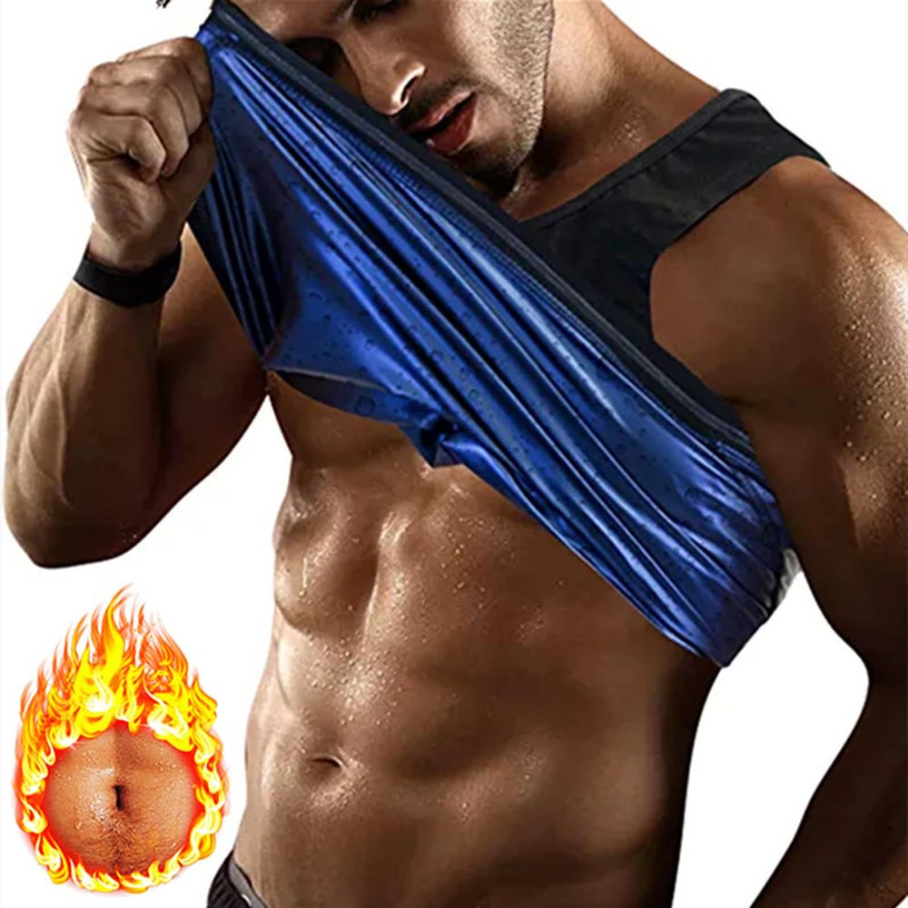 Vuirrm Sauna Vest for Men, Men's Heat Trapping Pullover Sweat Enhancing Vest, Workout Tank Top Shapewear Body Shaper with Silicone Strips, 4XL/5XL,Black