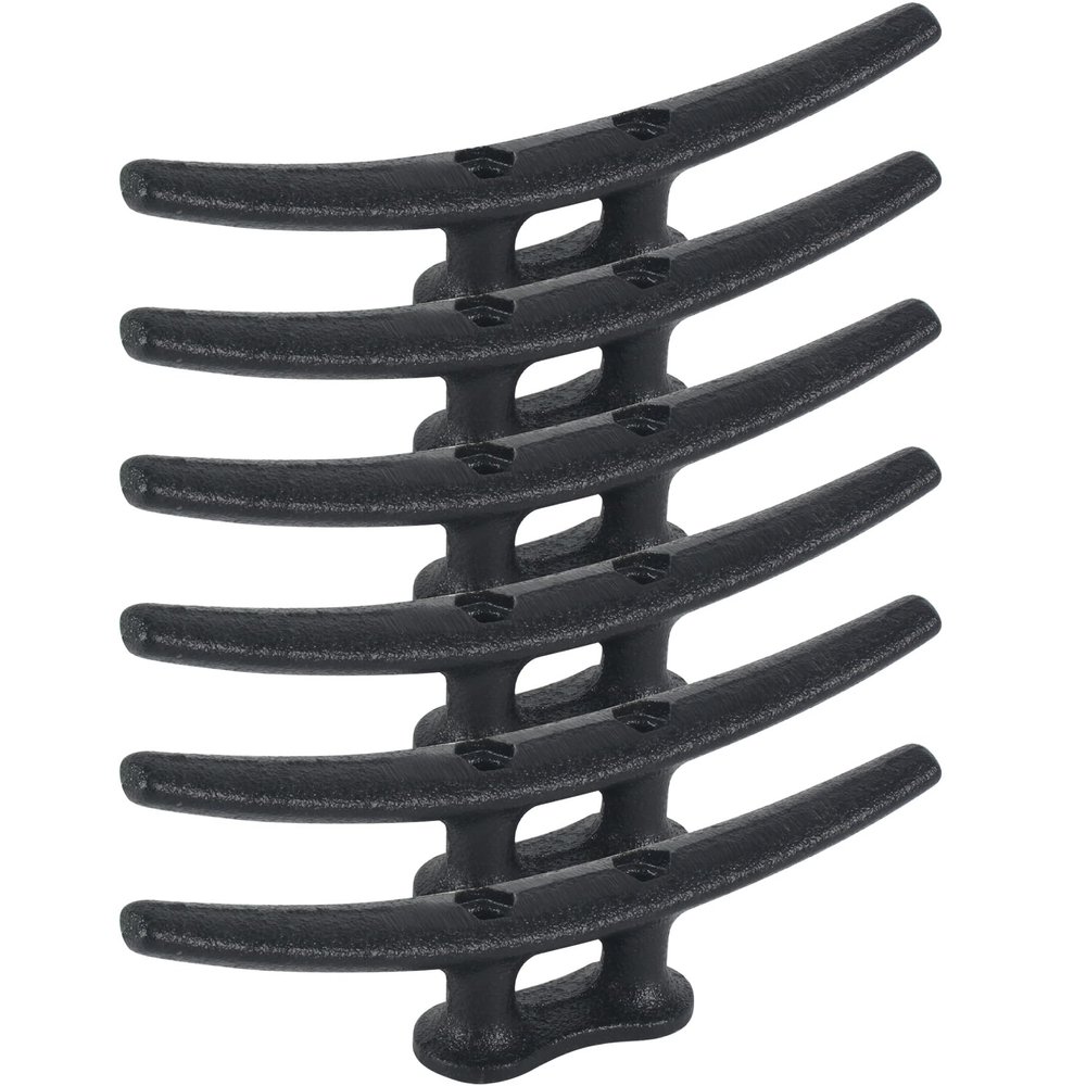 BALAVA 8 Inch Boat Cleats,Electrophoretic Coated Black Dock Cleats, Rope Cleats, Boat Dock Cleats for Marine Deck Nautical Decor Piers for Tying up Boats,Hardware Not Included(6Pack)