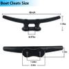 BALAVA 8 Inch Boat Cleats,Electrophoretic Coated Black Dock Cleats, Rope Cleats, Boat Dock Cleats for Marine Deck Nautical Decor Piers for Tying up Boats,Hardware Not Included(6Pack) view 3